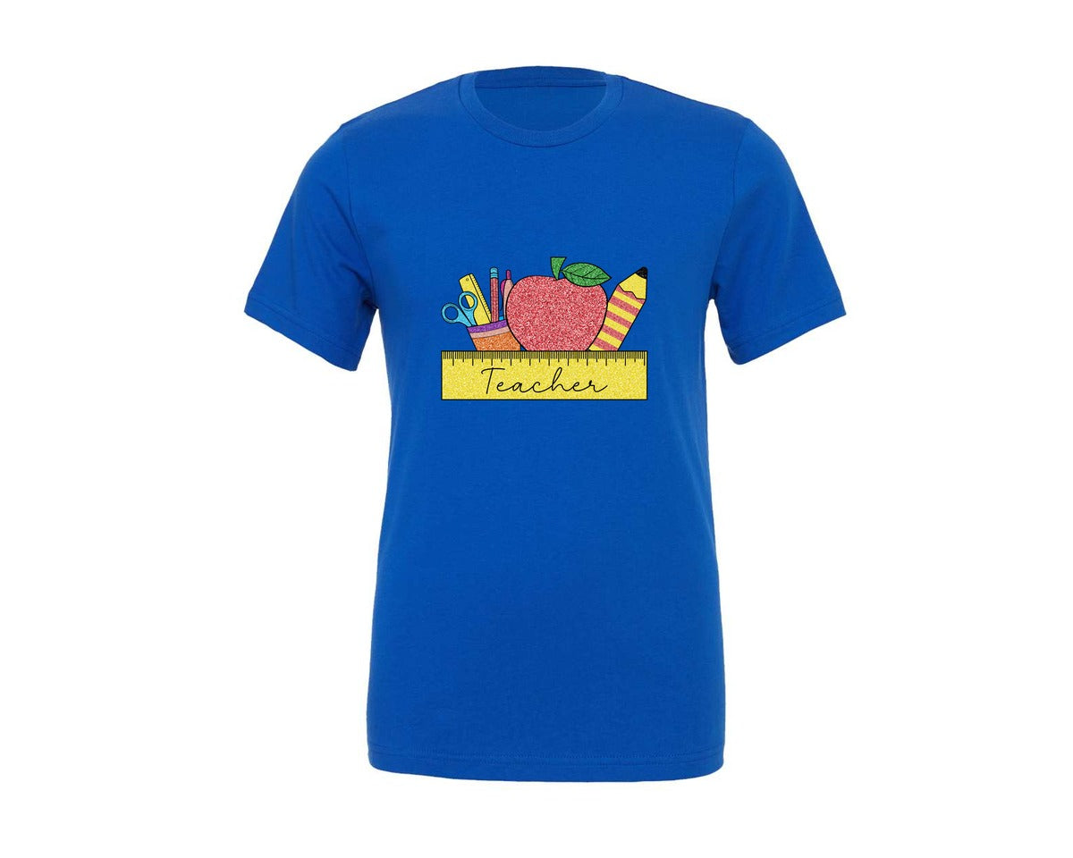 brand:Generic|color:True Royal Blue|teacher-school-teacher-graphic-t-shirt