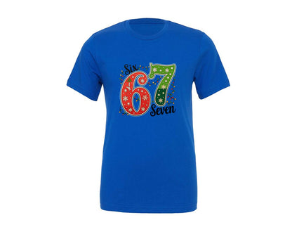 brand:Generic|color:True Royal Blue|six-seven-67-6-7-christmas-xmas-meme-graphic-t-shirt