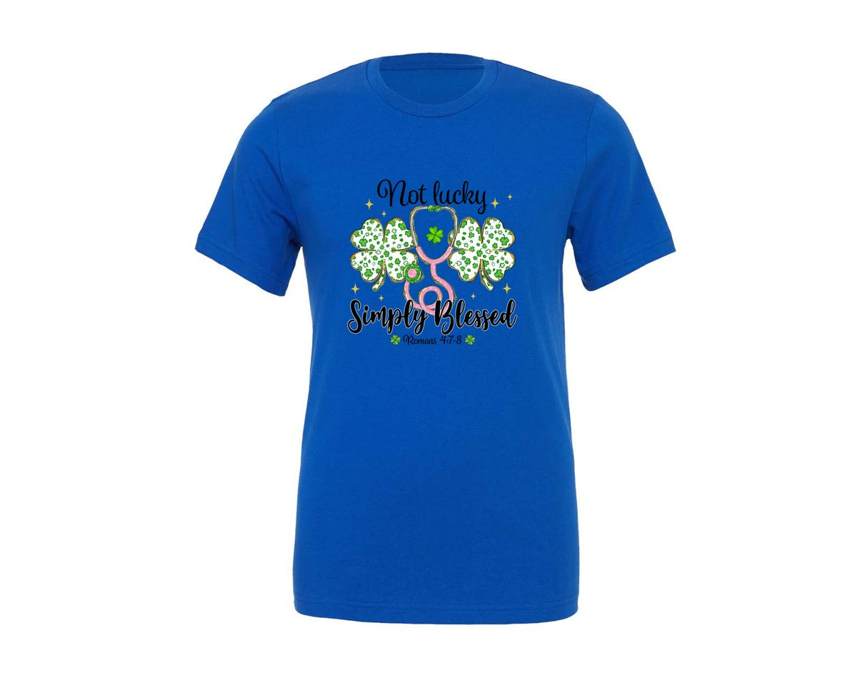 brand:Generic|color:True Royal Blue|st-patricks-day-nurse-graphic-t-shirt