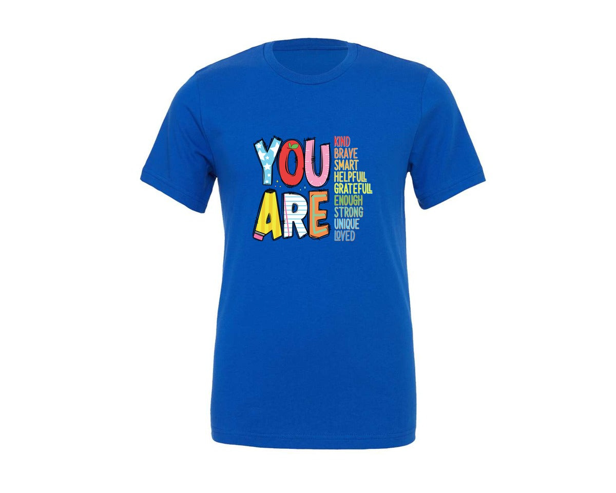 brand:Generic|color:True Royal Blue|you-are-kind-pngteacher-graphic-t-shirt