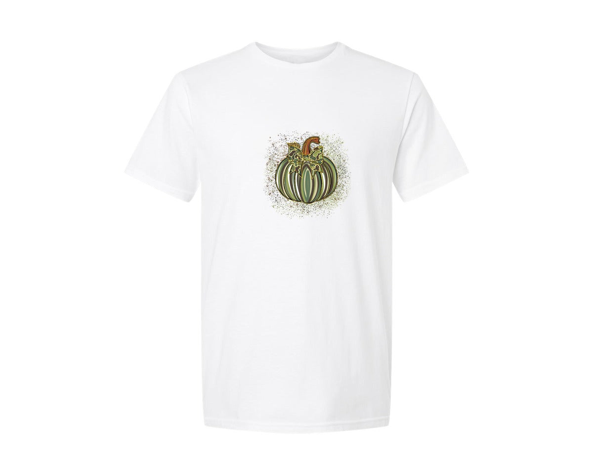 brand:Generic|color:White|preppy-fall-camo-pumpkin-graphic-t-shirt