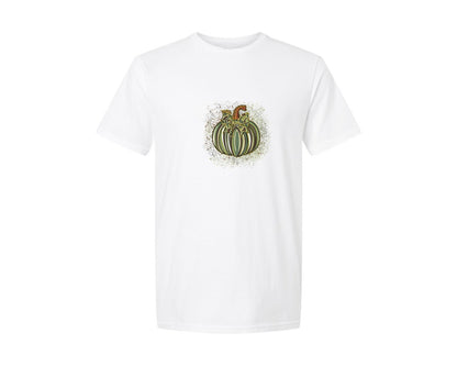 brand:Generic|color:White|preppy-fall-camo-pumpkin-graphic-t-shirt