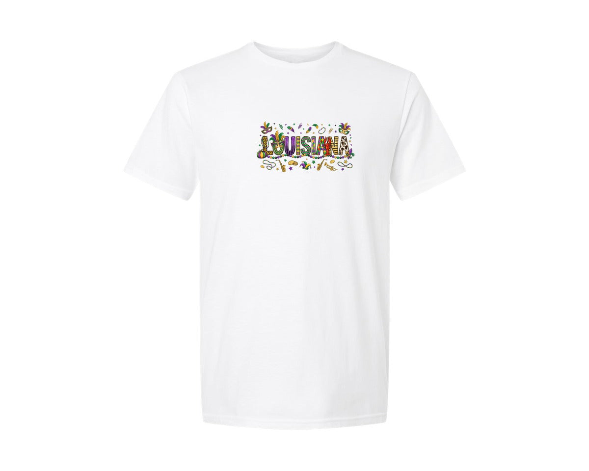 brand:Generic|color:White|louisiana-mardi-gras-design-graphic-t-shirt
