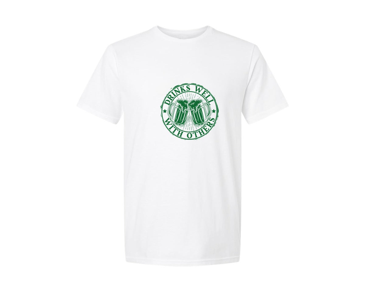 brand:Generic|color:White|drinks-well-with-others-st-patricks-day-4-graphic-t-shirt