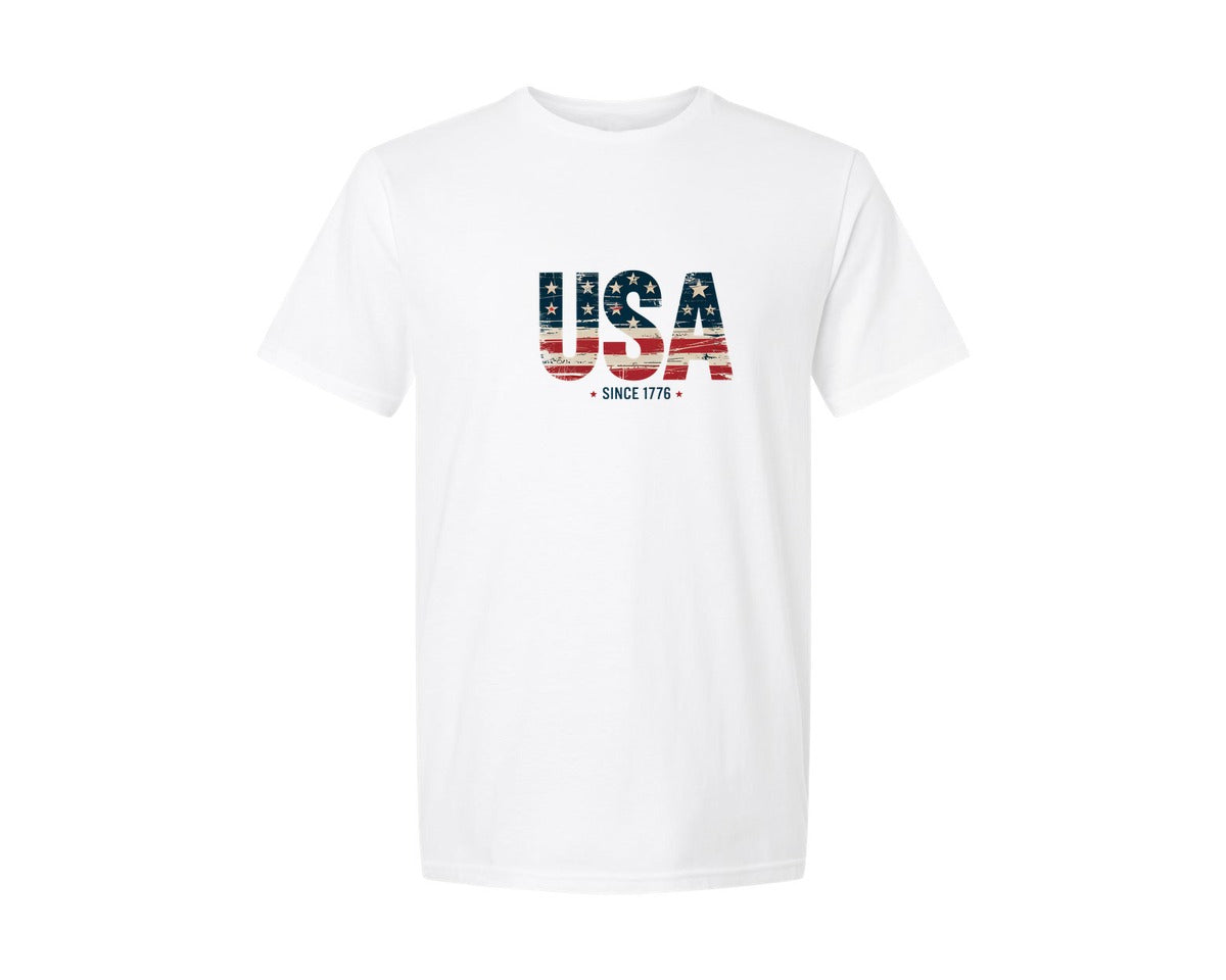 brand:Generic|color:White|usa-since-1776-fourth-of-july-graphic-t-shirt