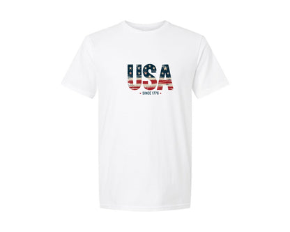 brand:Generic|color:White|usa-since-1776-fourth-of-july-graphic-t-shirt