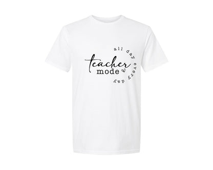 brand:Generic|color:White|teacher-mode-all-day-every-day-teacher-2-graphic-t-shirt
