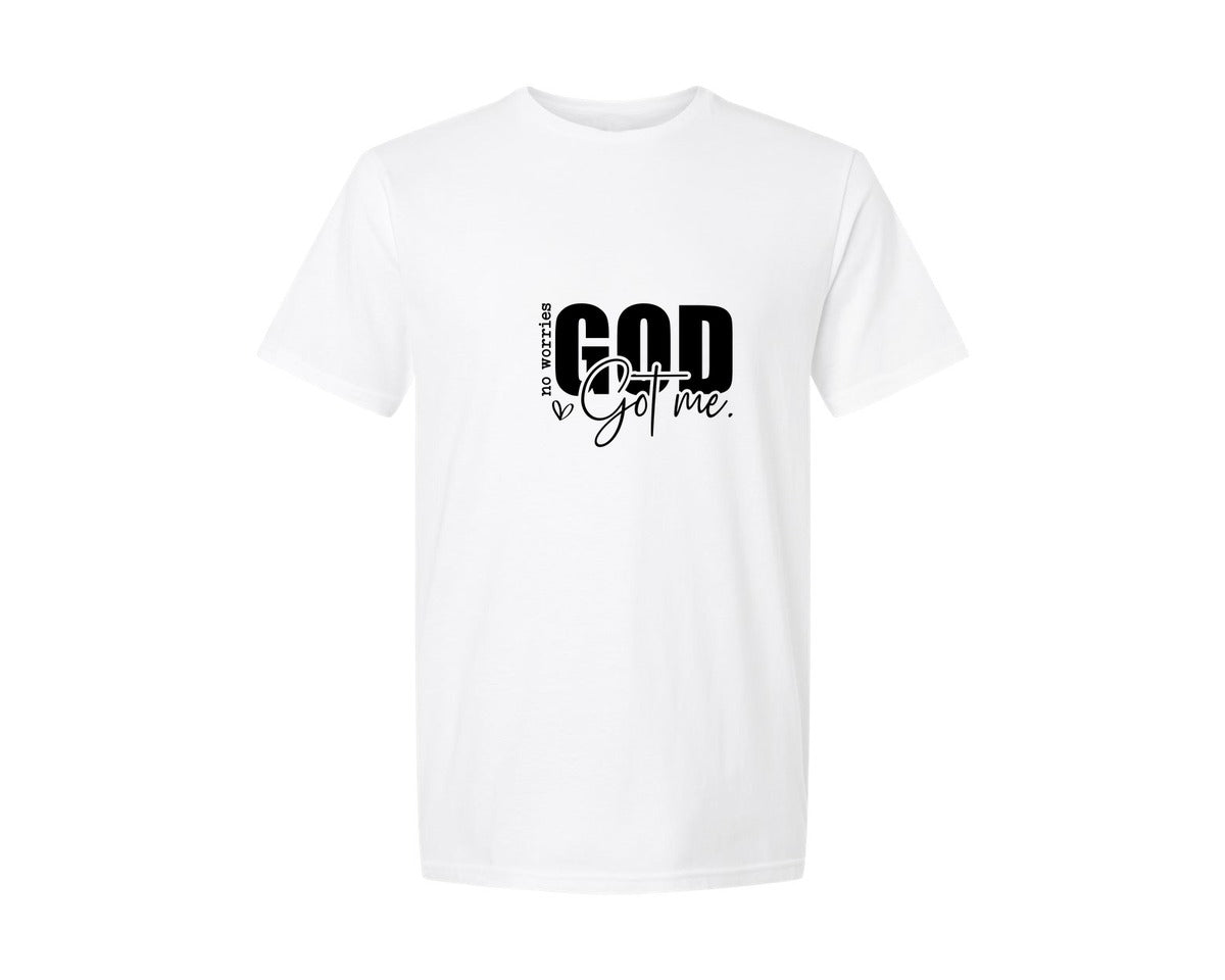 brand:Generic|color:White|no-worries-god-got-me-christian-graphic-t-shirt