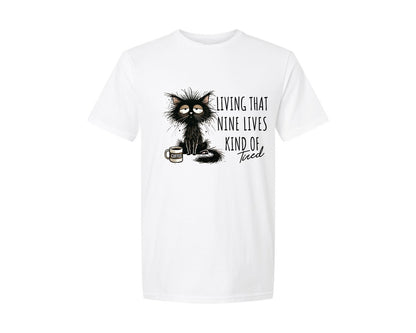 brand:Generic|color:White|funny-cat-sarcastic-sassy-adult-tired-graphic-t-shirt