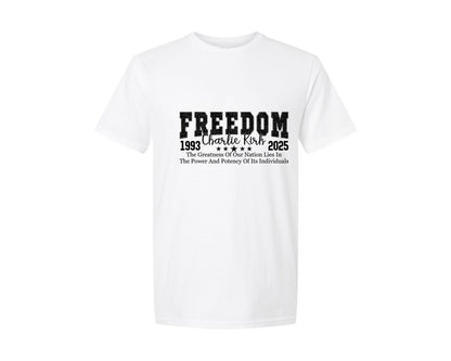 brand:Generic|color:White|charlie-kirk-freedom-justice-graphic-t-shirt