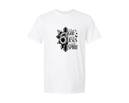 brand:Generic|color:White|blessed-by-god-loved-by-jesus-graphic-t-shirt