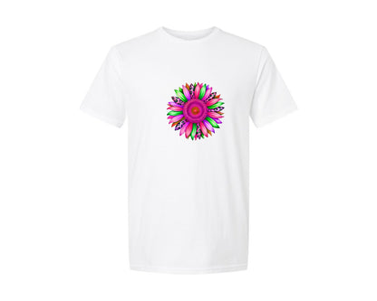 brand:Generic|color:White|leopard-print-western-sunflower-boho-graphic-t-shirt
