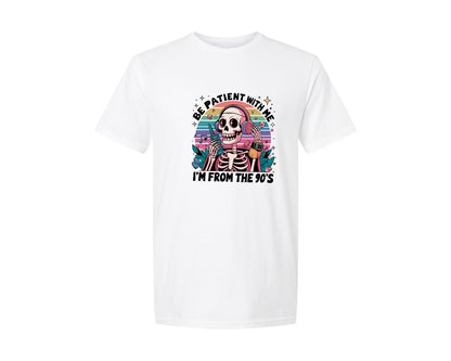brand:Generic|color:White|retro-skeleton-90s-nostalgia-vibe-graphic-t-shirt