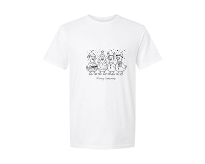 brand:Generic|color:White|christmas-goose-design-merry-goosmas-graphic-t-shirt