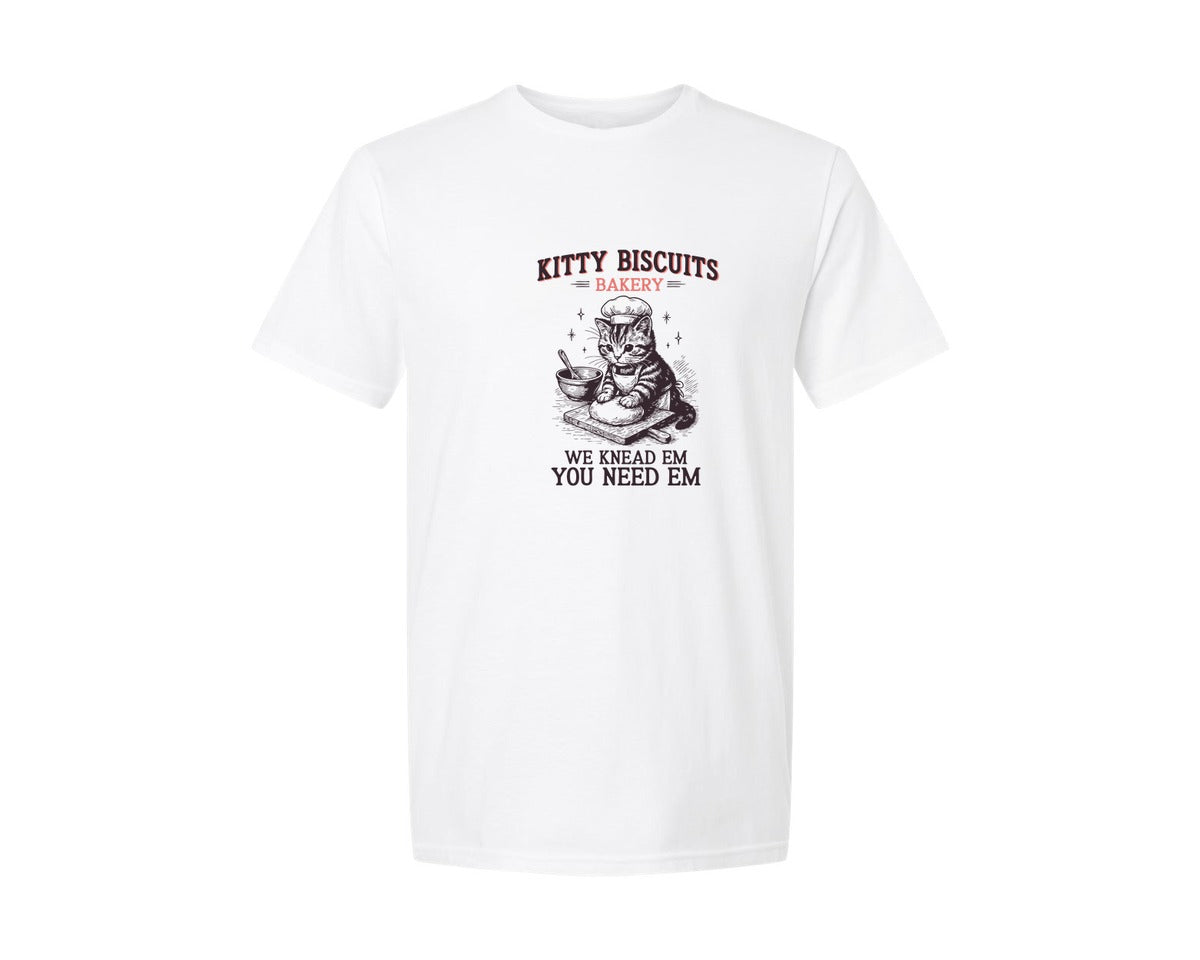 brand:Generic|color:White|kitty-biscuits-cat-kneading-baking-cat-graphic-t-shirt