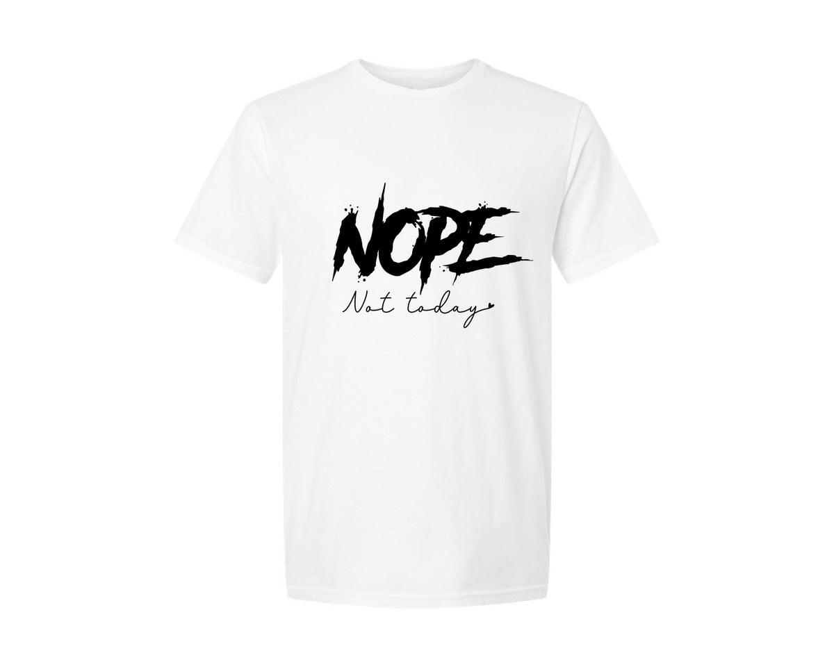 brand:Generic|color:White|nope-not-today-sassy-sarcastic-graphic-t-shirt