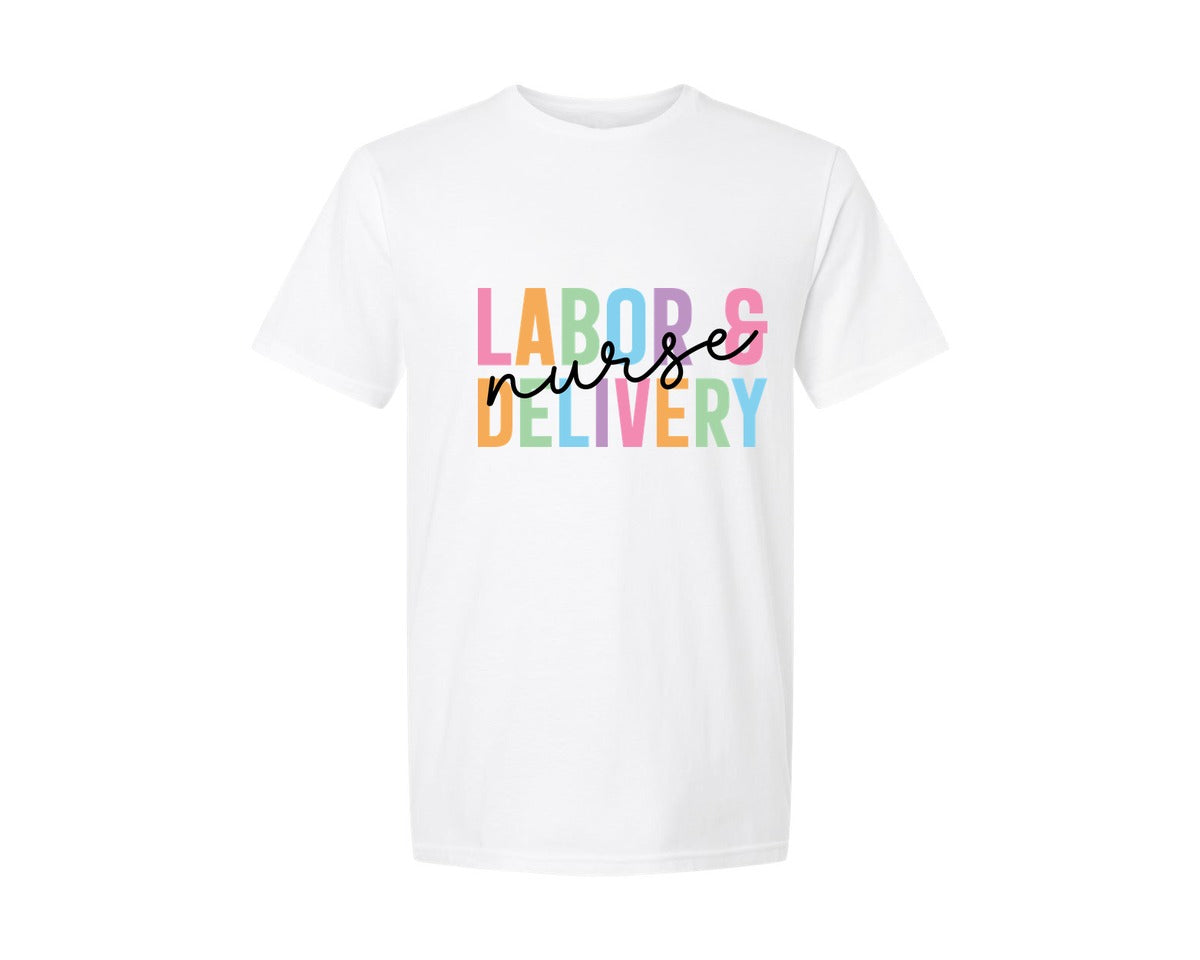 brand:Generic|color:White|labor-and-delivery-nurse-nurse-2-graphic-t-shirt