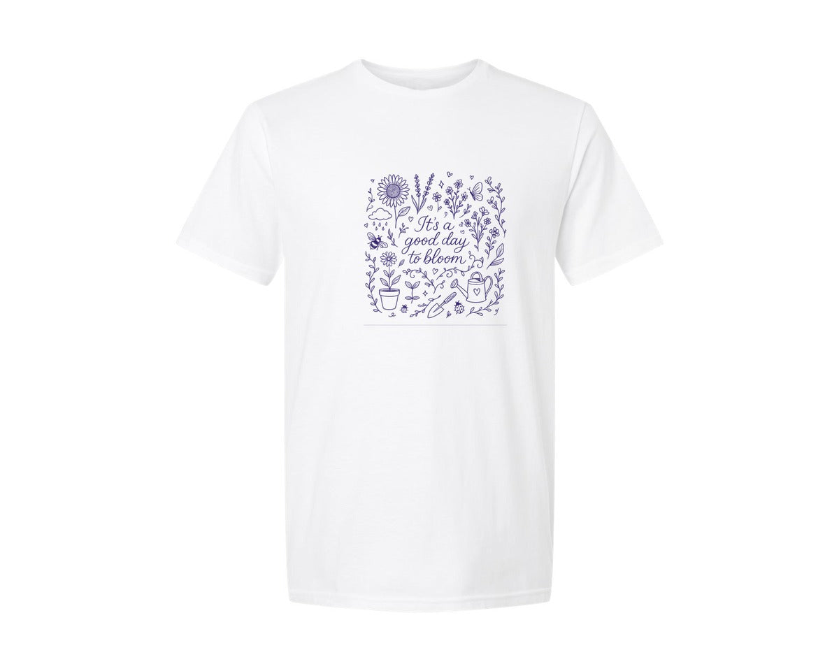 brand:Generic|color:White|floral-positivity-gardener-plant-preppy-graphic-t-shirt