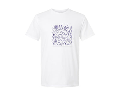 brand:Generic|color:White|floral-positivity-gardener-plant-preppy-graphic-t-shirt
