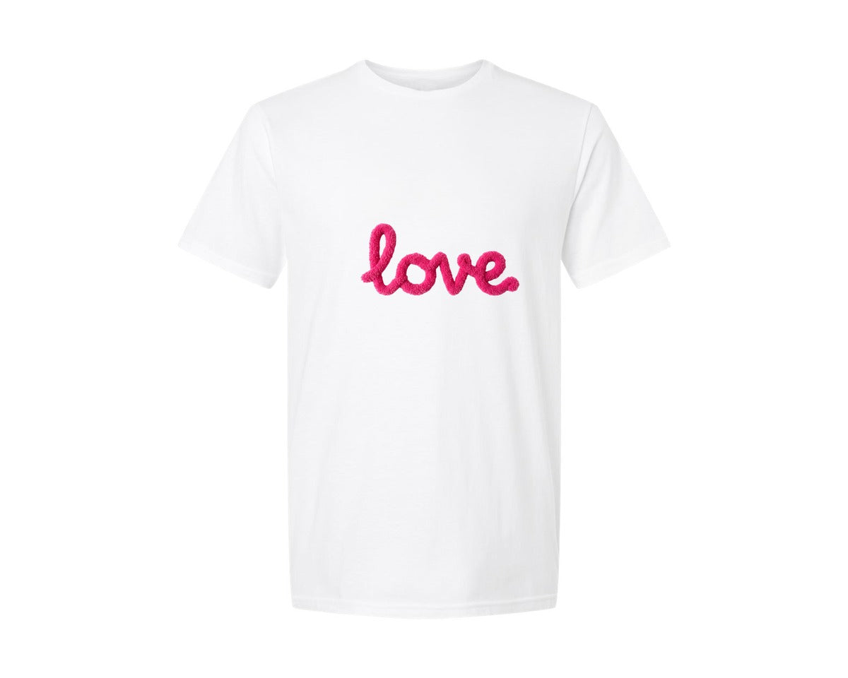 brand:Generic|color:White|lovefluffy-faux-yarn-valentine-crochet-graphic-t-shirt