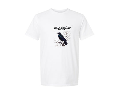 brand:Generic|color:White|crow-raven-f-caw-f-funny-halloween-2-graphic-t-shirt
