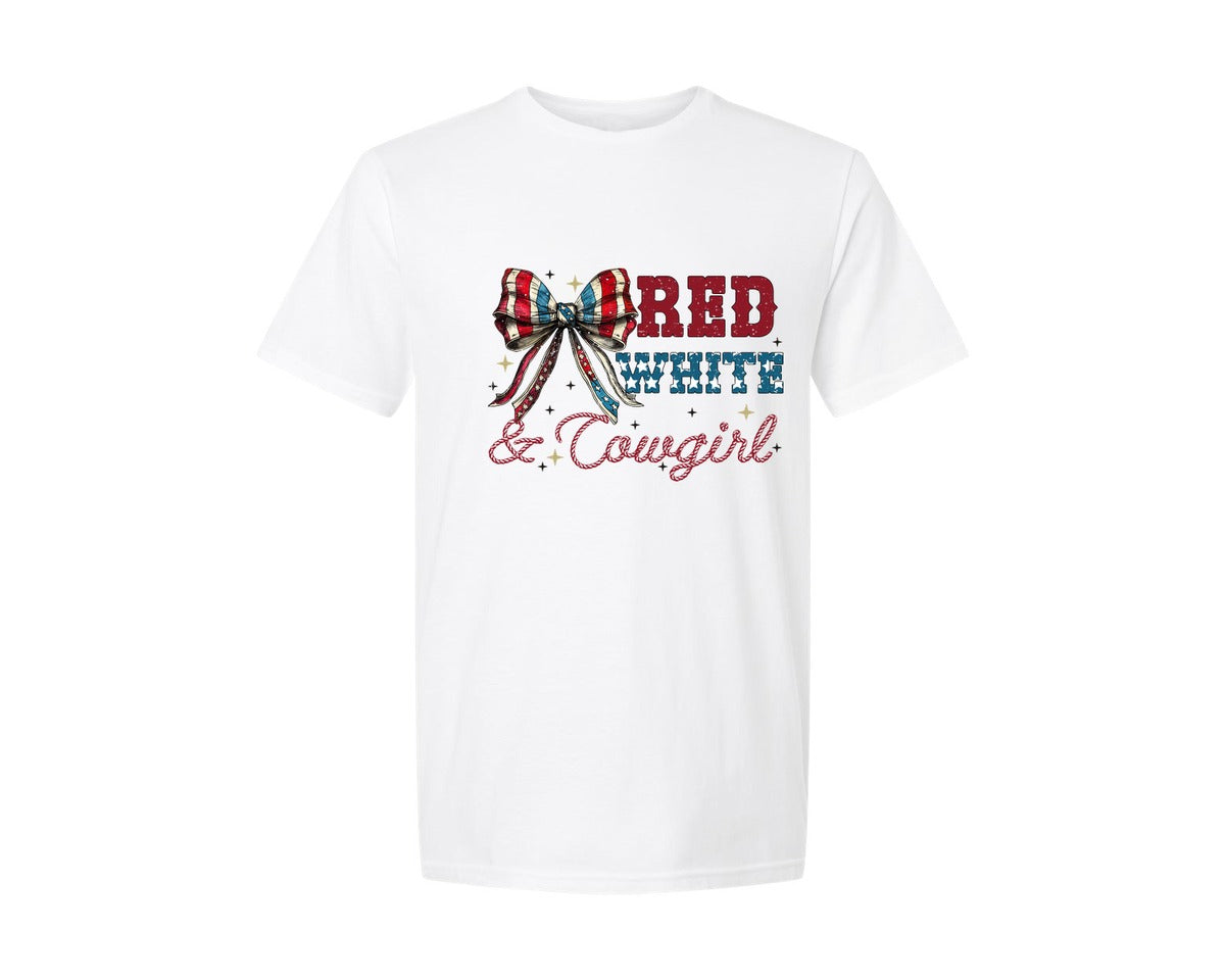 brand:Generic|color:White|red-white-cowgirl-4th-of-july-graphic-t-shirt