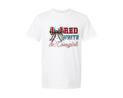 brand:Generic|color:White|red-white-cowgirl-4th-of-july-graphic-t-shirt