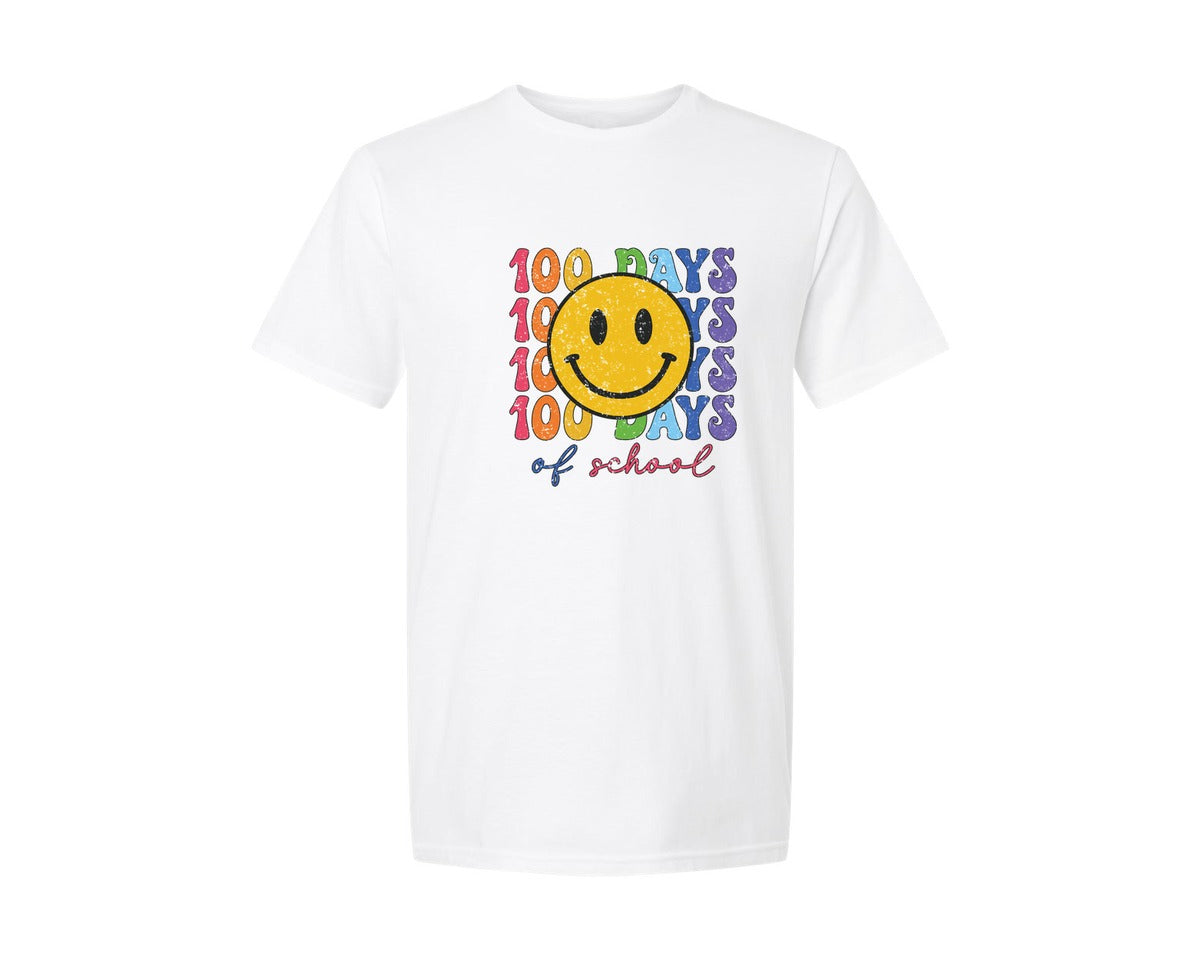 brand:Generic|color:White|100-days-of-school-pngretro-smiley-face-graphic-t-shirt