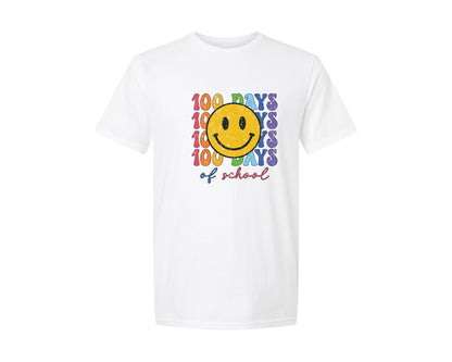 brand:Generic|color:White|100-days-of-school-pngretro-smiley-face-graphic-t-shirt