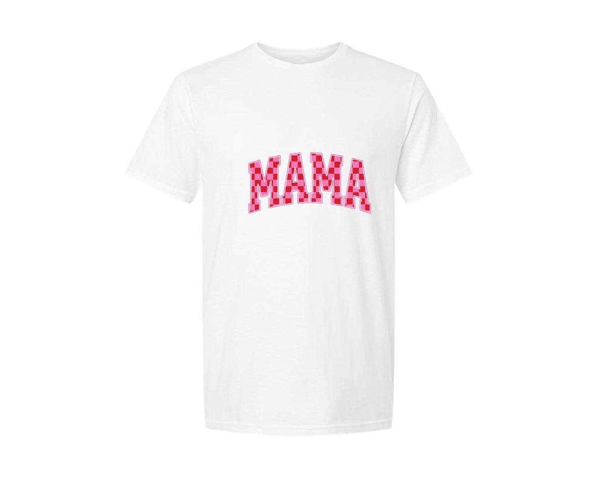 brand:Generic|color:White|mama-checkered-valentines-varsity-graphic-t-shirt
