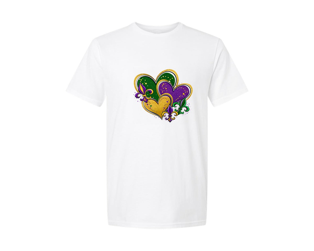 brand:Generic|color:White|heart-mardi-gras-mardi-gras-graphic-t-shirt