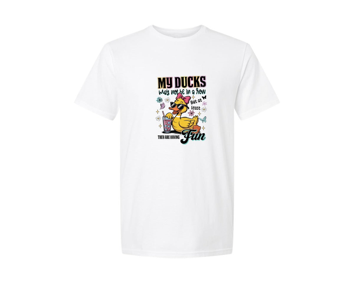 brand:Generic|color:White|funny-ducks-funny-sarcastic-graphic-t-shirt