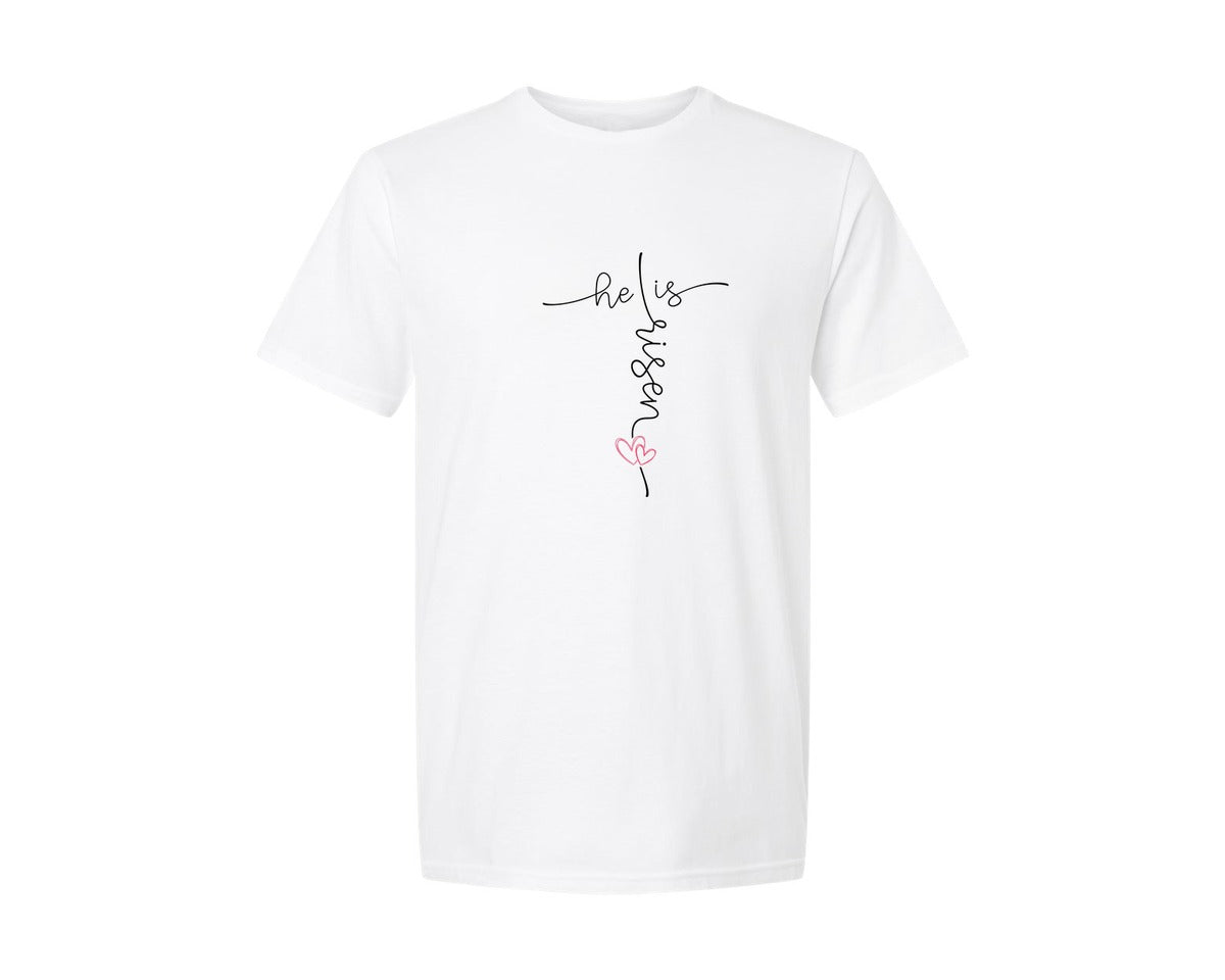 brand:Generic|color:White|he-is-risen-christian-valentine-graphic-t-shirt