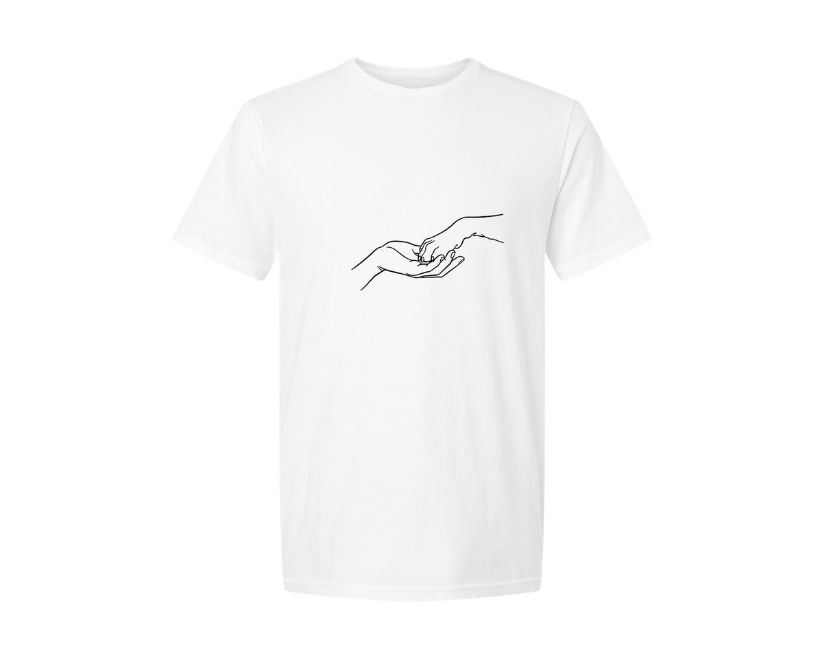 brand:Generic|color:White|paw-and-hand-dog-mom-dog-paw-graphic-t-shirt