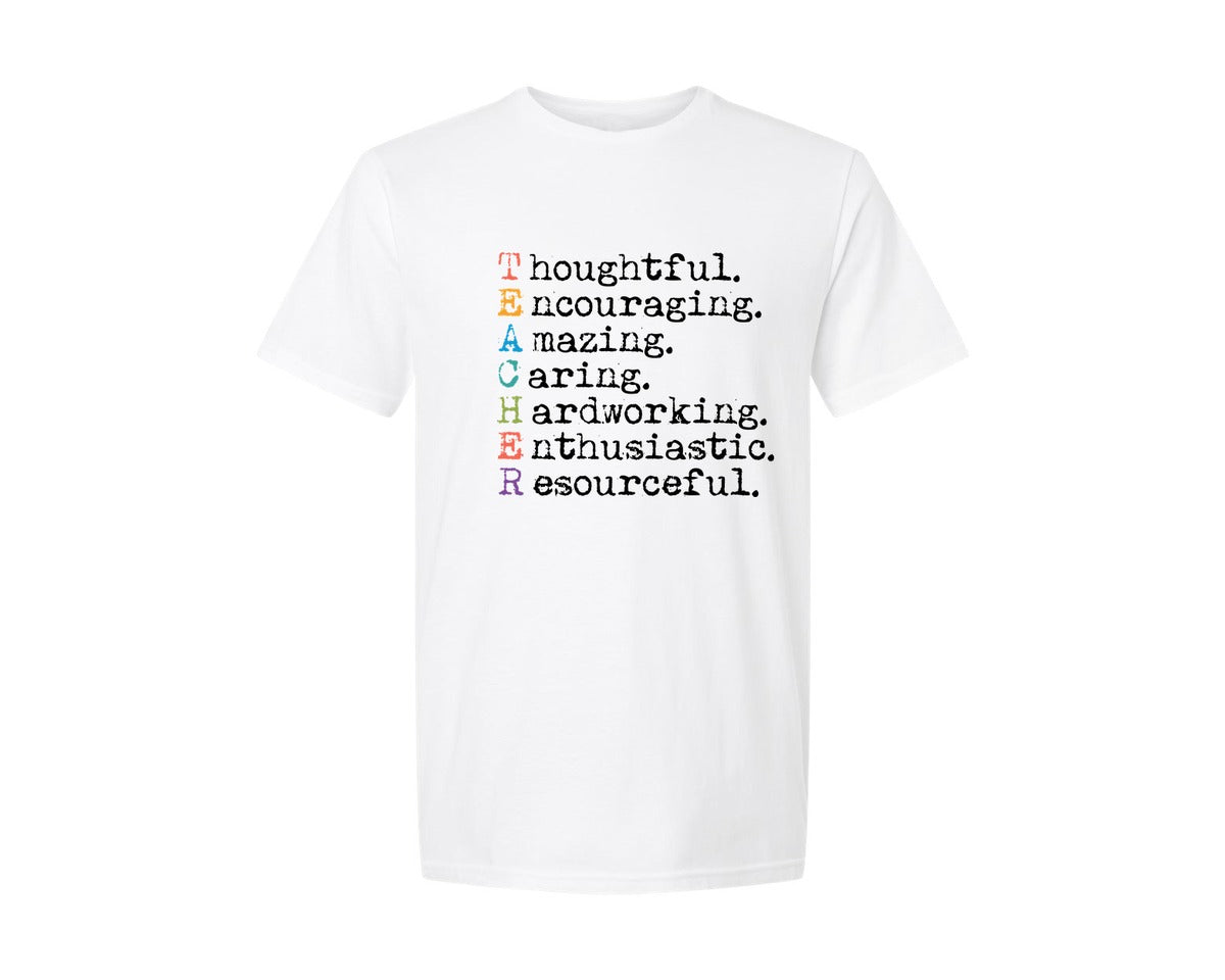 brand:Generic|color:White|teacher-teacher-teacher-life-graphic-t-shirt