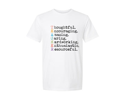 brand:Generic|color:White|teacher-teacher-teacher-life-graphic-t-shirt