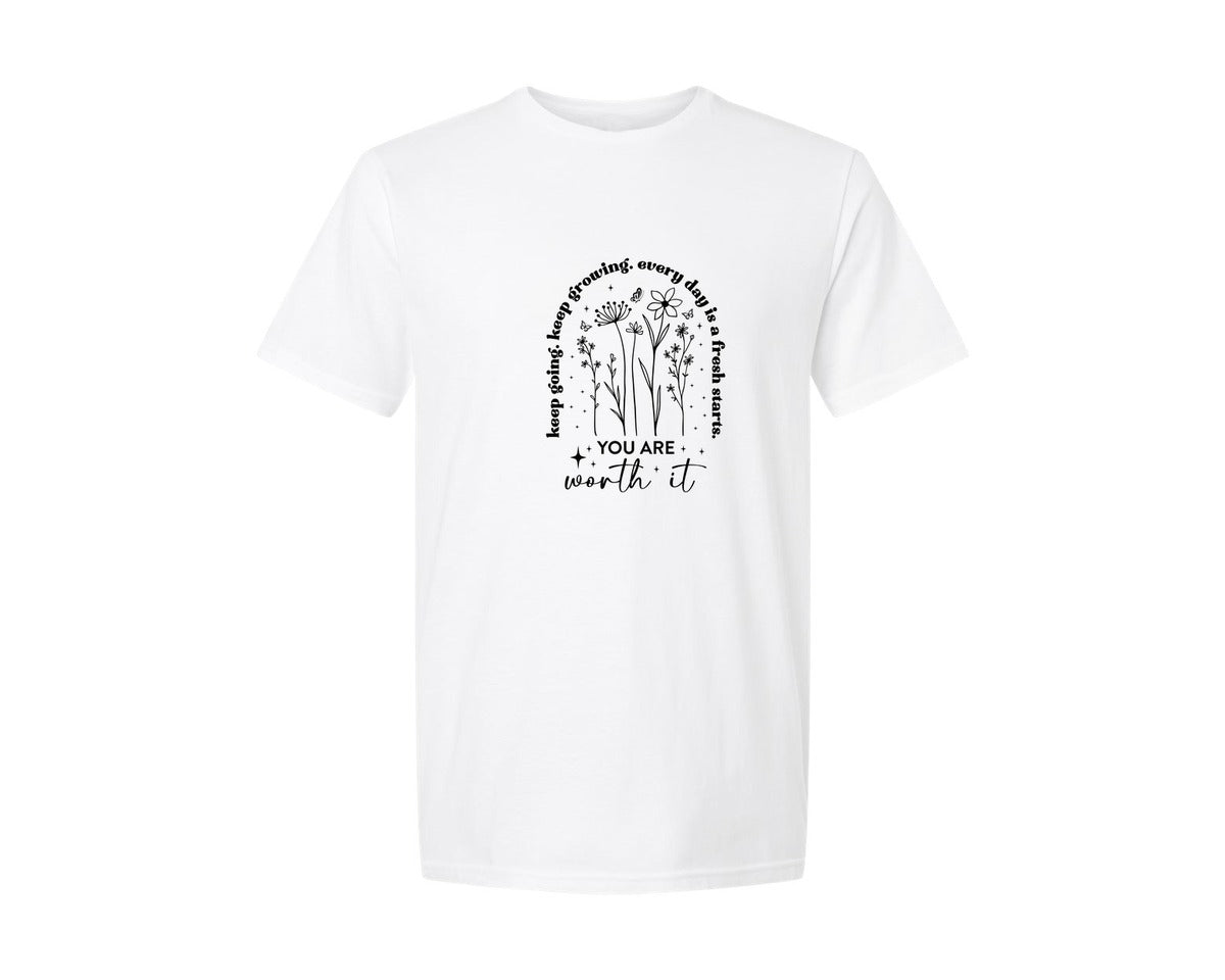 brand:Generic|color:White|inspirational-wildflower-boho-2-graphic-t-shirt