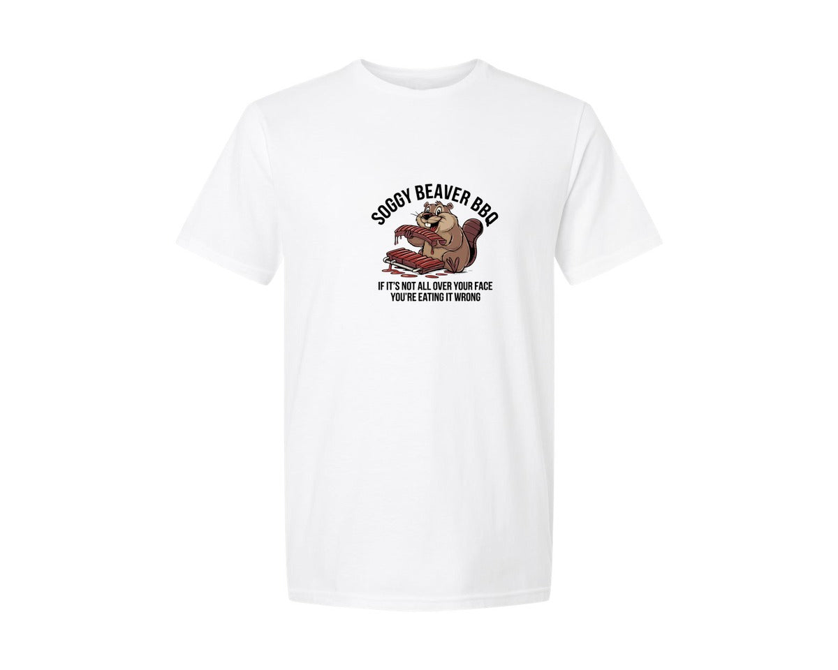 brand:Generic|color:White|soggy-beaver-bbq-funny-beaver-2-graphic-t-shirt