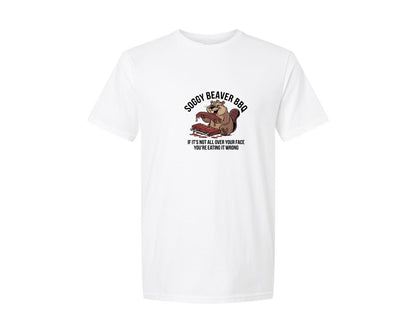brand:Generic|color:White|soggy-beaver-bbq-funny-beaver-2-graphic-t-shirt