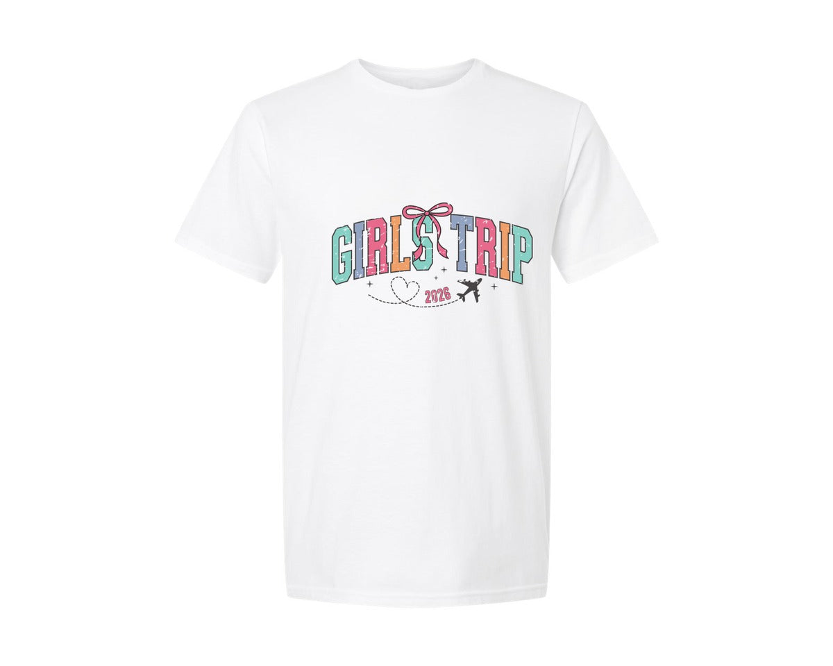 brand:Generic|color:White|coquette-girls-trip-2026-friends-family-graphic-t-shirt