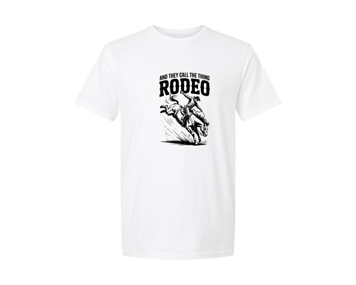 brand:Generic|color:White|and-they-call-the-thing-rodeo-graphic-t-shirt