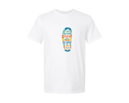 brand:Generic|color:White|dad-footprint-this-awesome-papa-belongs-graphic-t-shirt
