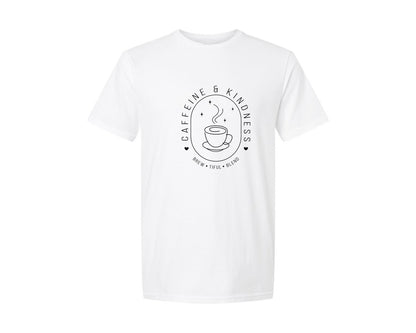 brand:Generic|color:White|coffee-kindness-teacher-graphic-t-shirt