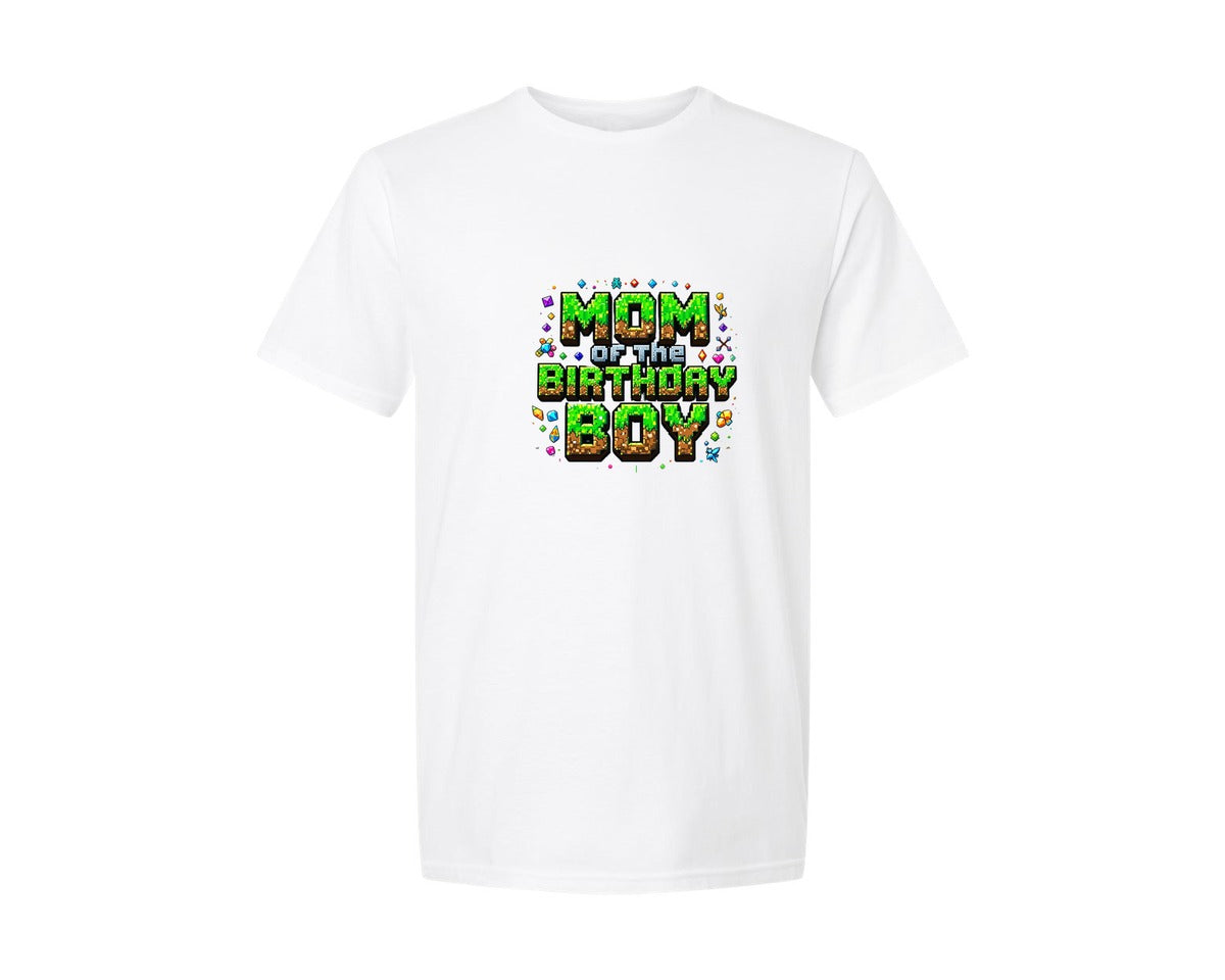 brand:Generic|color:White|mom-of-the-birthday-boy-minecraft-graphic-t-shirt