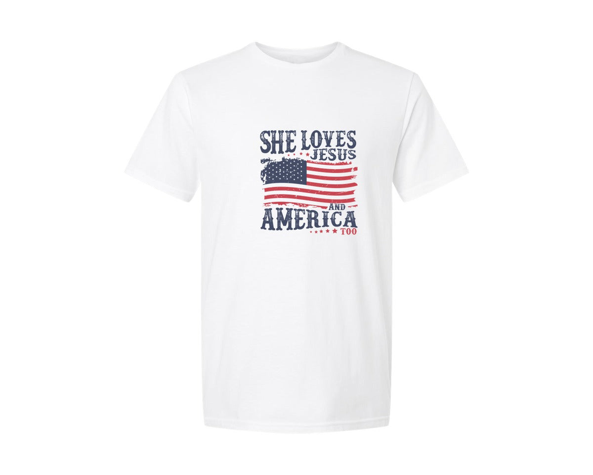 brand:Generic|color:White|she-loves-jesus-and-america-too-35-graphic-t-shirt