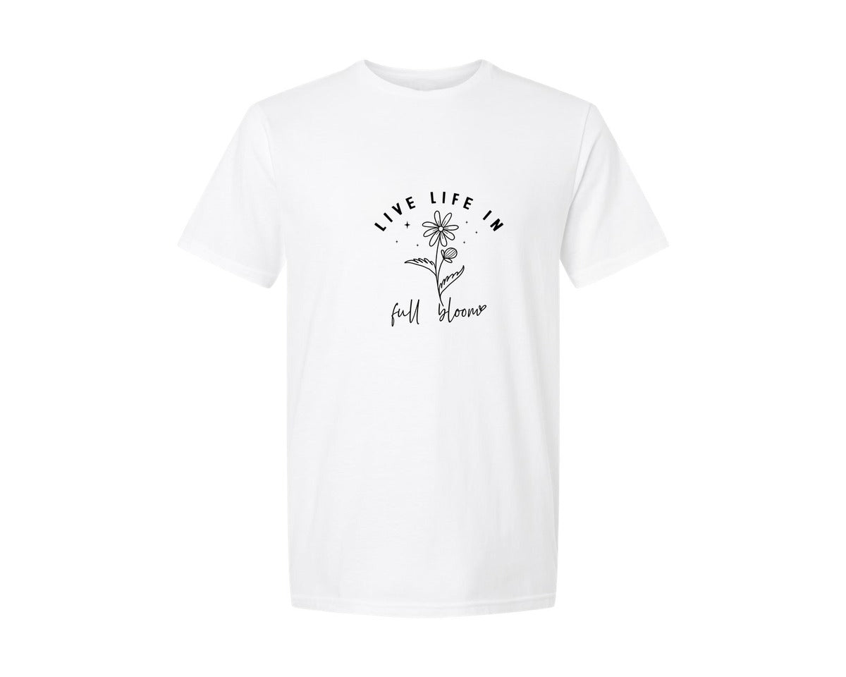 brand:Generic|color:White|spring-flowers-positive-quote-graphic-t-shirt