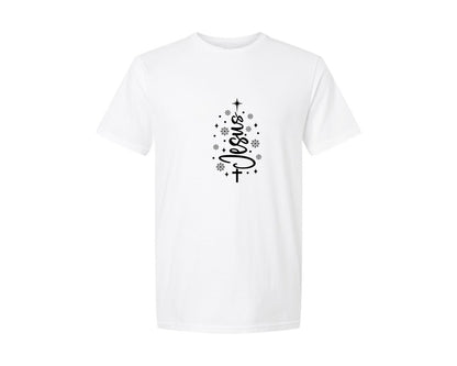 brand:Generic|color:White|jesus-christmas-tree-christian-graphic-t-shirt