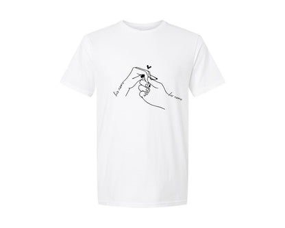 brand:Generic|color:White|holding-hands-besties-couple-hands-graphic-t-shirt