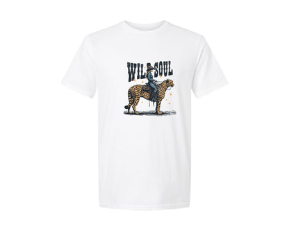 brand:Generic|color:White|wild-soul-cowgirl-riding-cheetah-shirt-graphic-t-shirt