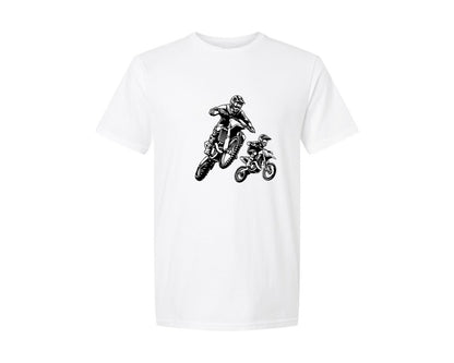 brand:Generic|color:White|father-and-son-motocross-graphic-t-shirt